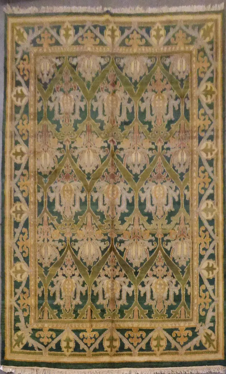 One Of The Kind Indian Hand-Knotted Rug 9'0'' X 12'0"